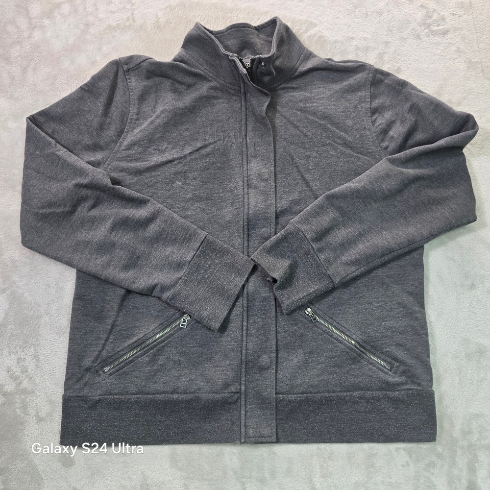 Banana Republic Mens XL Charcoal Gray Full Zip Mock Neck Sweatshirt 948915-01